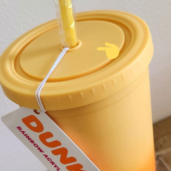 . Dunkin' Yellow/Orange Rainbow Ombre Summer Tumbler/Cold Cup - Picture 8 of 10